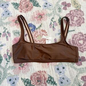 Madewell Womens Brown Balconette Bikini Top Size Large Resort Vacation Beach NWT